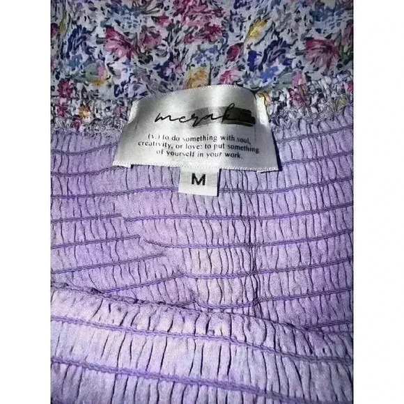 Meraki Tiered Floral Chiffon Dress Ruffles NWT Size Medium - Picture 4 of 7